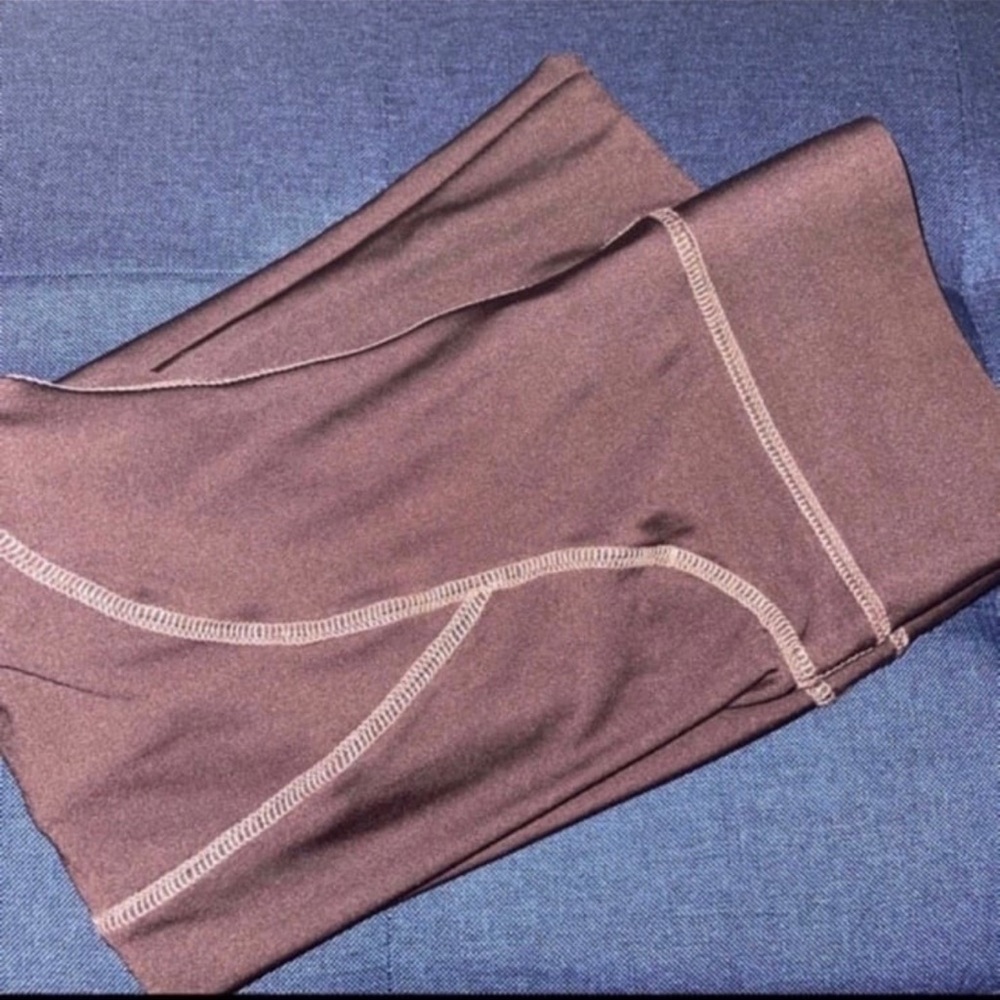 Boutique | Brown Stretchy Patchwork Leggings - image 3